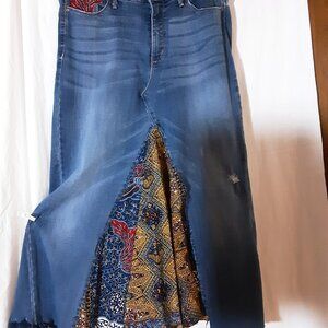 Women's upcycled denim skirt